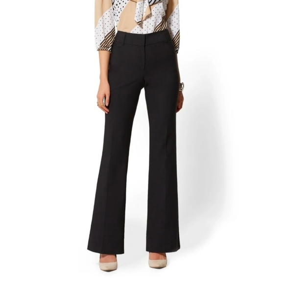 New York & Company Black Women's The 7th Avenue Stretch Bootcut Pants Size 6 - Picture 1 of 6